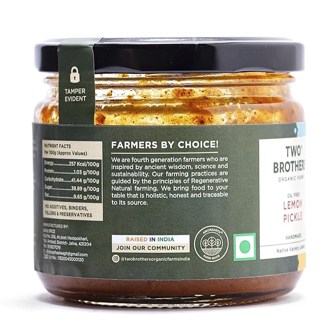 Two Brothers Organic Farms Leamon Hand Made Pickle - 300 gms